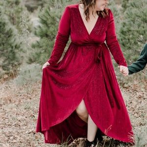 Baltic Born Red Shimmer Wrap Dress